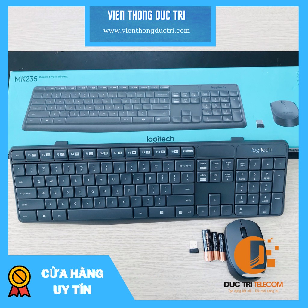 Bộ Bàn Phím Chuột Không Dây Logitech Mk235 Shopee Việt Nam 0923