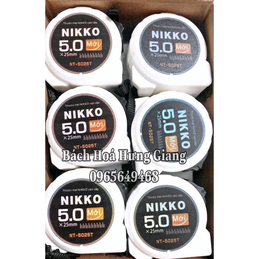 [THƯỚC MÉT CHỐNG VỠ] Thước NIKKO TRẮNG 5M 7,5M 10M Chữ Rõ Nét Lò Xo Siêu Bền