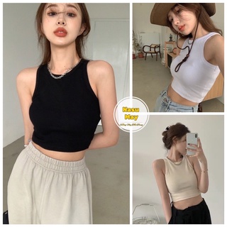Áo Croptop Ba Lỗ Sát Nách Ôm Body Hothit Chất Len Tăm Đen/Trắng/Nude (3 lỗ)