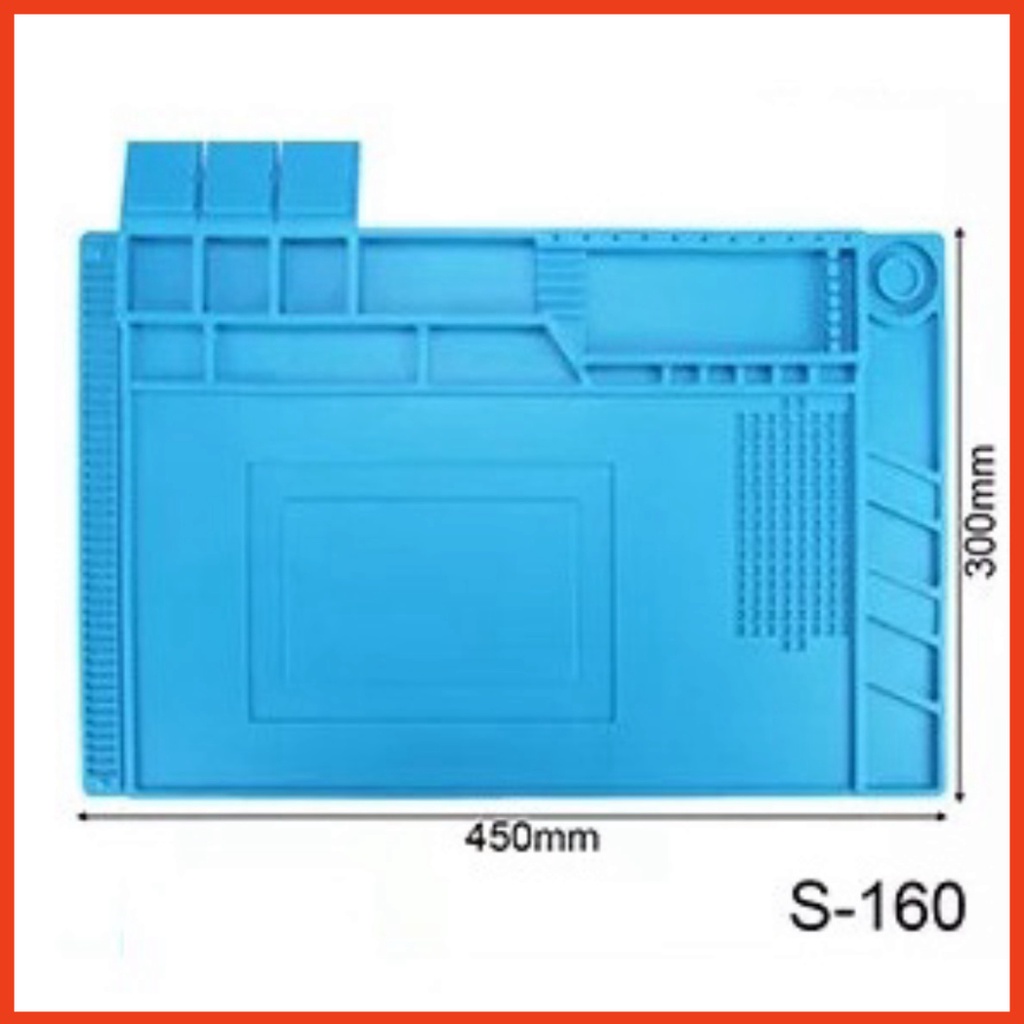 Thảm lót sửa chữa điện thoại chịu nhiệt DK-860 450x300x5mm, dùng kê máy, để ốc vít khi tháo lắp, hàn khò