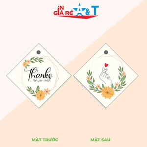 TAG thẻ cảm ơn 100 cái xinh xắn VUÔNG KEM