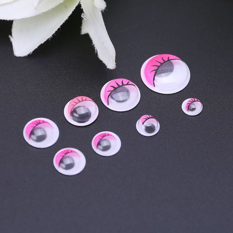 Set 100 Mắt Nhựa Tự Dính Nhiều Màu Sắc Gắn Búp Bê Gấu Bông