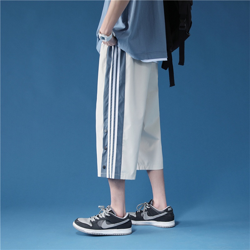 Quần short lững HAZEE unisex thể thao phối cúc lửng nam nữ mặc nhà ulzzang
