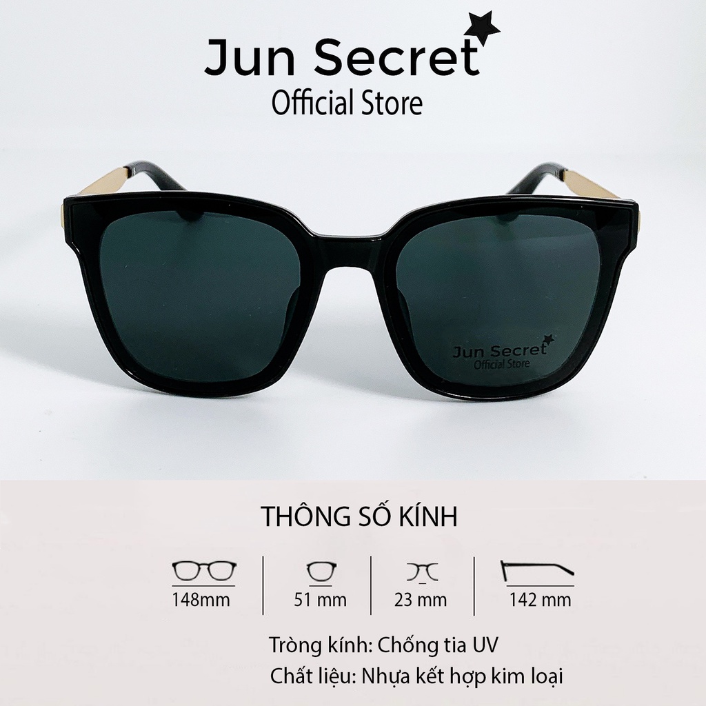 Ảnh Kính mát thời trang nữ cao cấp Jun Secret gọng nhựa đính kèm kim loại, tròng kính chống tia UV JS6035 1