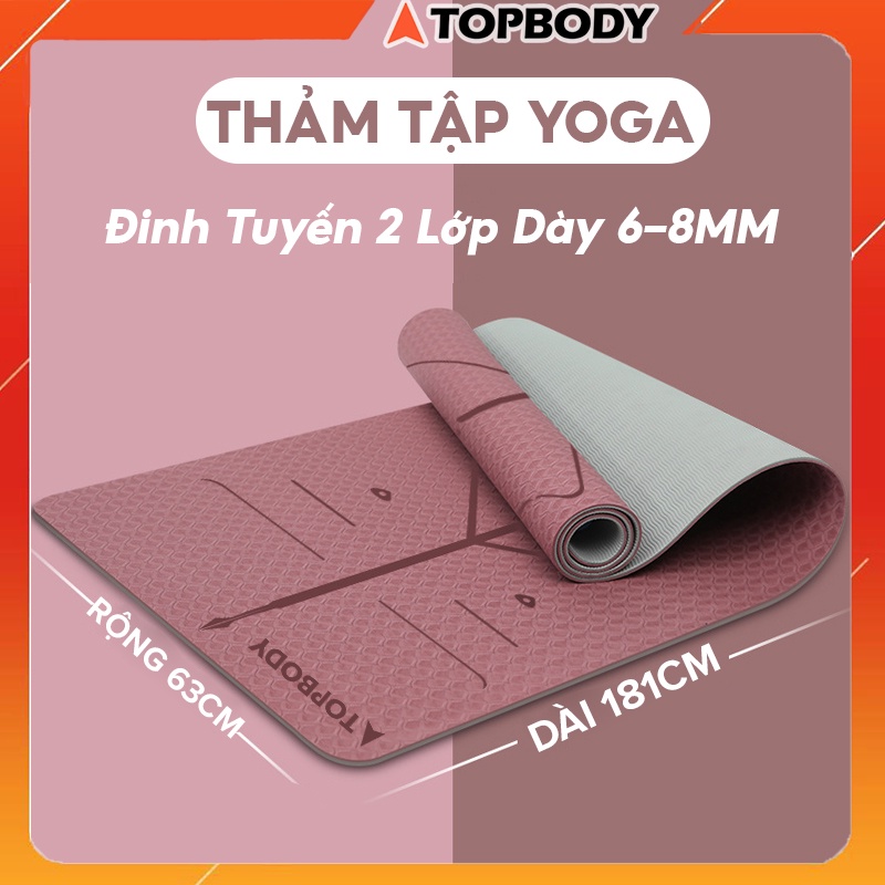 Thảm Yoga Định Tuyến TOPBODY 2 Lớp Cao Cấp