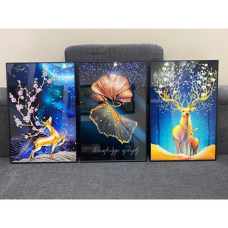 Bộ Tranh Treo Tường Decor Tráng Gương Phong Cách Bắc Âu Treo Phòng Khách Phòng Làm Việc. Tặng Kèm Đinh Treo H3