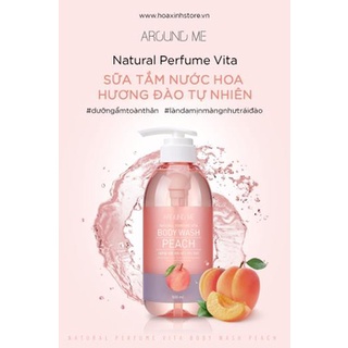Sữa Tắm Around Me Hương Nước Hoa Dưỡng Ẩm Cơ Thể Hương Đào Vita Body Shower Wash Peach 500ml