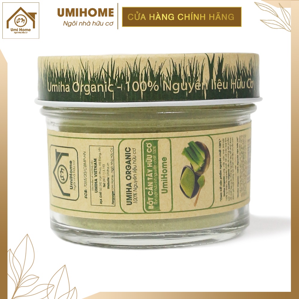 Ảnh Bột Cần Tây nguyên chất hữu cơ UMIHOME 135g - Dùng để uống và đắp mặt nạ dưỡng trắng da hiệu quả 3