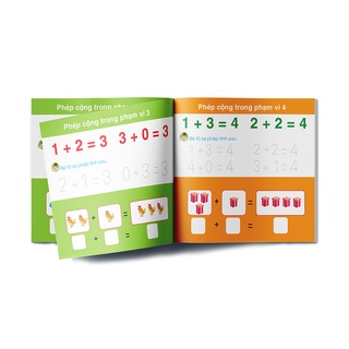Sách - Combo 4 cuốn Sách tự xóa: Bé học toán – Toán tư duy – Bé học phép trừ - Phép so sánh (tặng kèm bút)