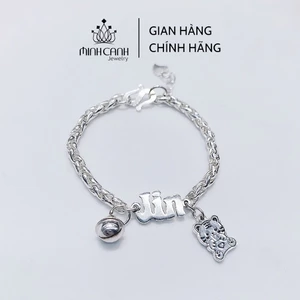 Lắc Bạc Dây Tròn Khắc Tên Mix Charm Con Giáp Cho Bé Minh Canh Jewelry