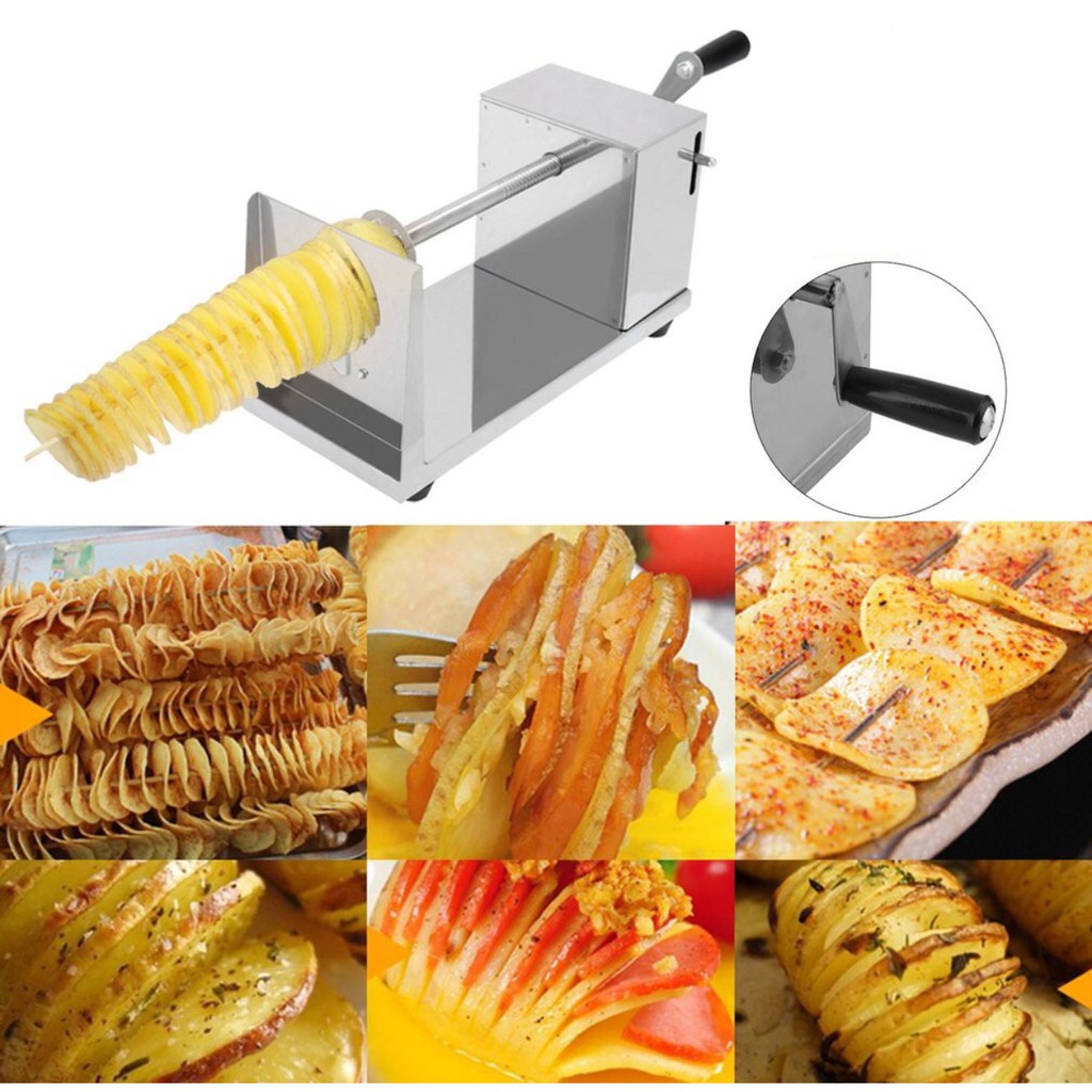 Cắt khoai tây kiểu xoáy phủ bột phomat chiên thơm giòn