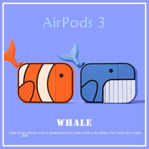 Vỏ Bảo Vệ Hộp Sạc Tai Nghe AirPods3 Gen 2021 / AirPods3 / AirPods3 Kèm Móc Khóa Hình Cá Hề Dễ Thương Ốp