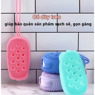 Bông tắm Silicon 2 mặt tạo bọt, tẩy da chết hình chuột cute