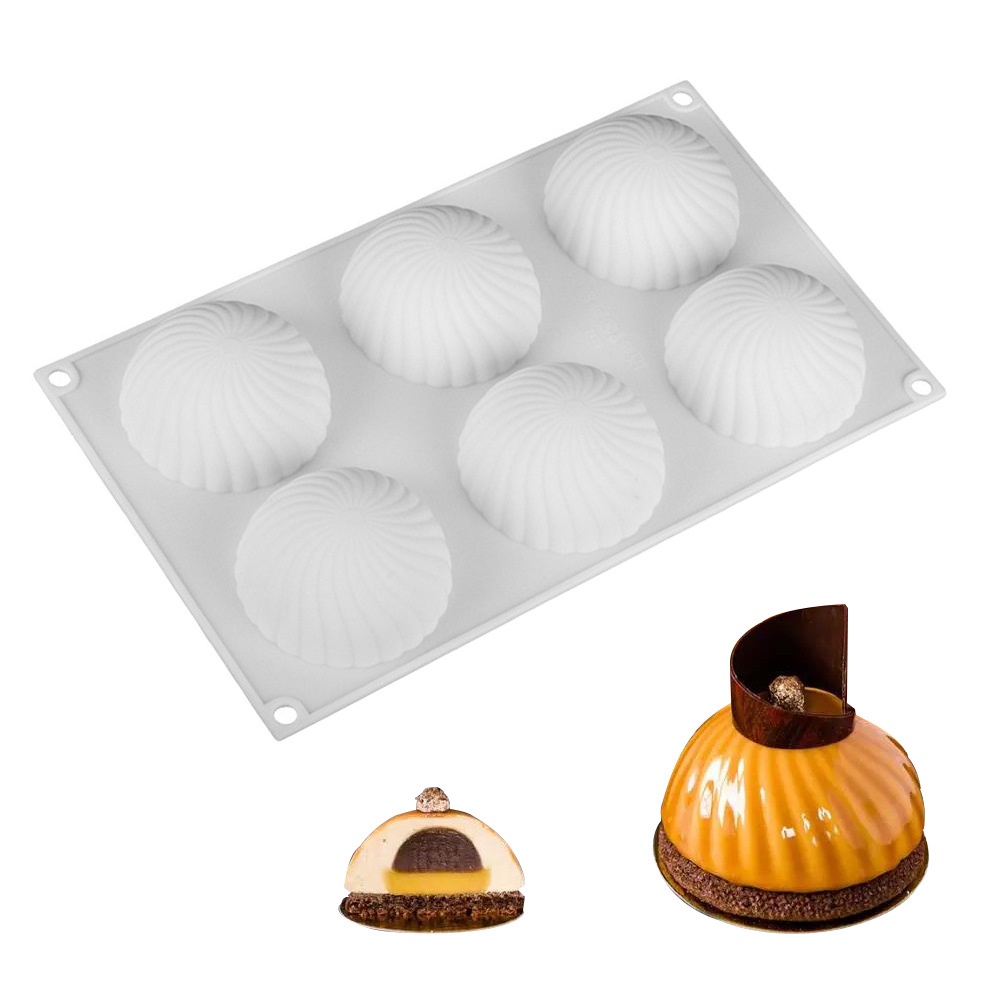 Khuôn Silicone Làm Bánh Mousse Pudding/Thạch Rau Câu 6 Lỗ DIY