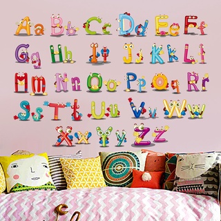 Decal dán tường, tranh dán tường hình bảng chữ cái in và chữ thường cho bé XH6220