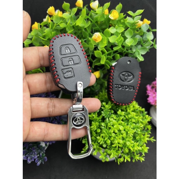 Bao da chìa khoá 3 nút có chìa xe Toyota Vios 2019-2022
