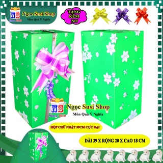 [CAO CẤP] HỘP QUÀ CHỮ NHẬT GIẤY KIẾNG SIZE CỰC ĐẠI 39CM + TẶNG KÈM NƠ 5CM - HỘP GÓI QUÀ GIẤY KIẾNG SIÊU ĐẸP