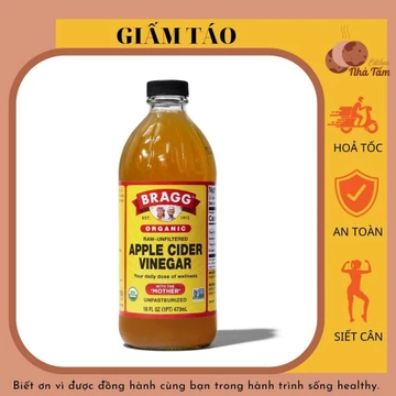 [CHÍNH HÃNG] Giấm Táo Hữu Cơ Mỹ Bragg Có Giấm Cái - Dấm Táo Giảm Cân Ăn Kiêng Eatclean