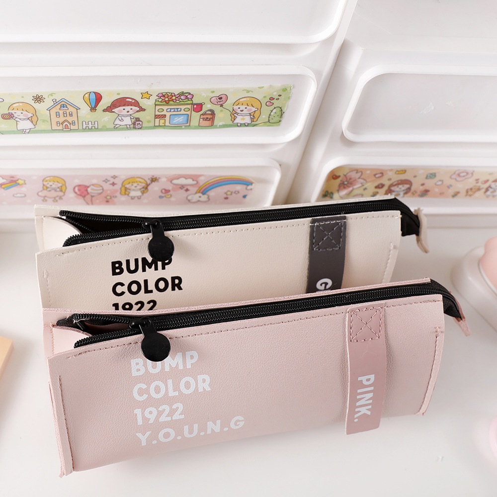 (Thaosi8420) Hộp đựng bút, túi đựng bút Bump Color 1922 Young tag màu KT 19*6.5*7