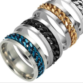 Nhẫn nam nữ titanium vòng xoay BHN77