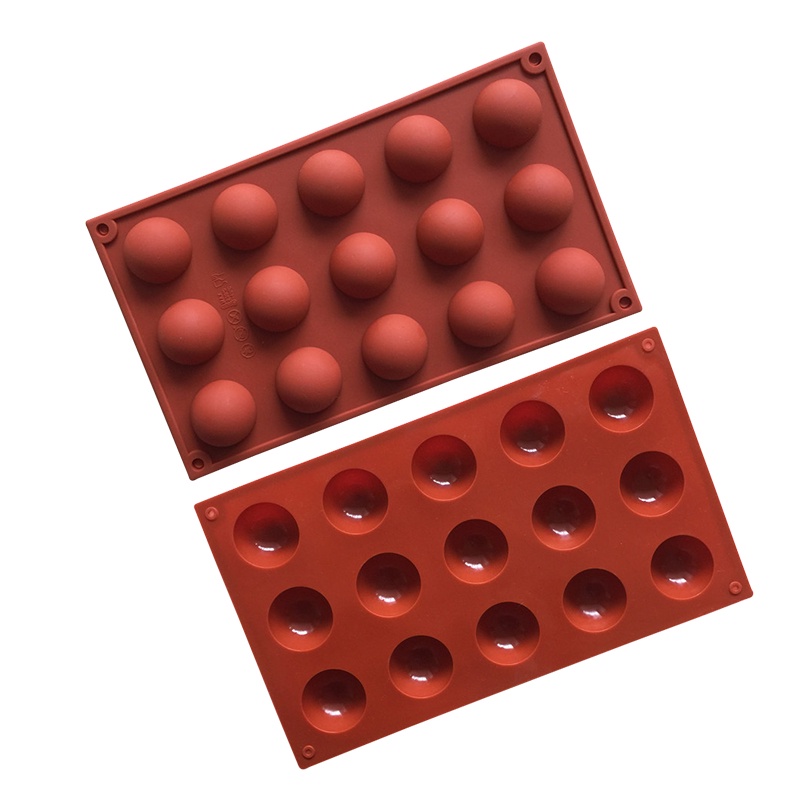 Khuôn Silicone Làm Bánh 15/18/24/35 Ngăn Hình Cầu
