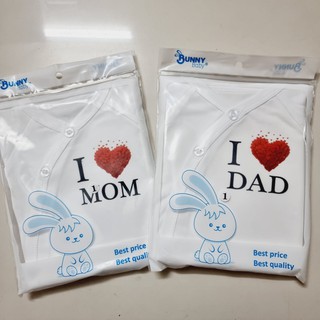 Combo 2 bộ sơ sinh Mom+ Dad BUNNY bao gồm nón vớ