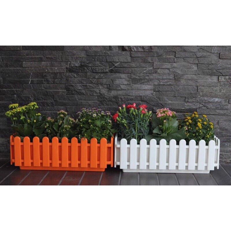 (chọn màu )Chậu nhựa hàng rào  kt (45x20x15)cm,chậu  hình hàng rào