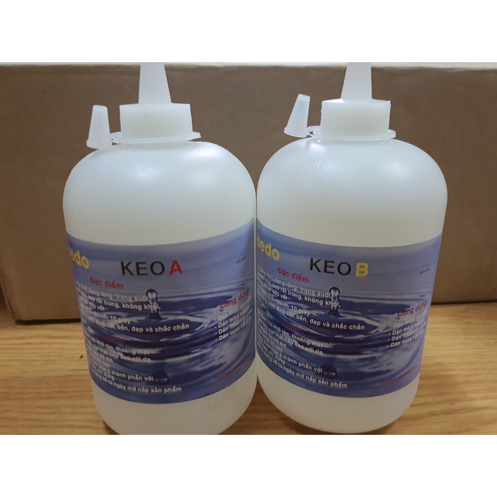 Keo Dán AB 2 Thành Phần BEDO Trong Suốt 1000ml Keo Dán Đa Năng Dán Mica Alu Fomex Inox Gỗ Siêu Chắc