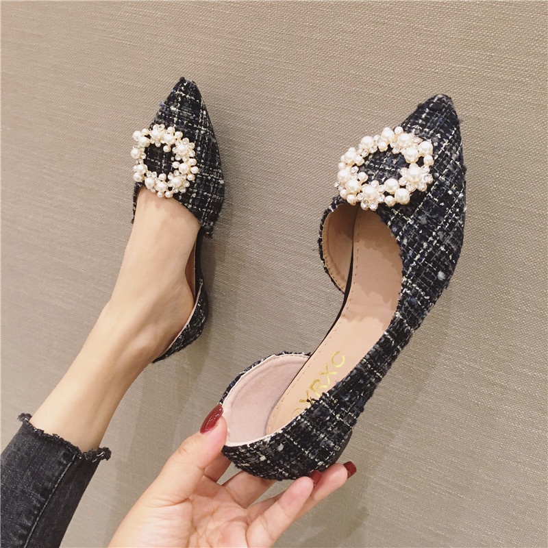 Size Lớn (31-46) Tất Cả Trận Đấu Bên Rỗng Mũi Nhọn Bằng Phong Cách Cổ Tích Giày Đơn Nữ Giày Dạ Hội Giày Đậu Hà Lan Size Lớn 46 45 44 43 Thoải Mái Công Nhân Văn Phòng Chị Em