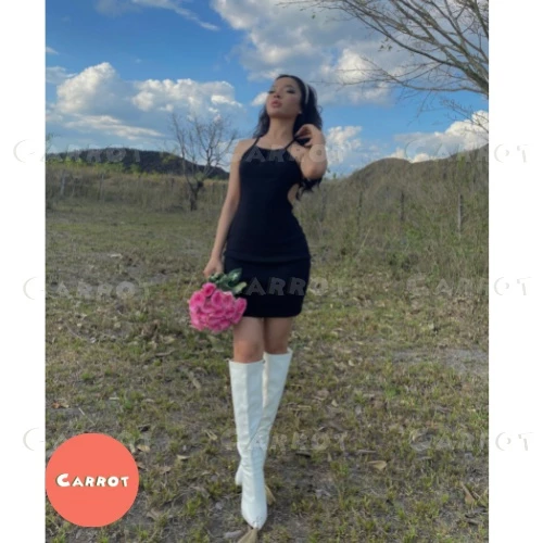 Đầm body sexy 2 dây hở lưng váy ôm đen cut-out thun sang chảnh đi dạo phố carrotxinhdep (44)