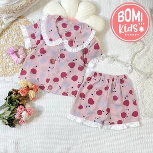 Đồ Bộ Bé Gái Mặc Nhà Pijama Lụa Mango Cộc Tay Cho Bé - Chất Vải Lụa mềm Mịn_BM20