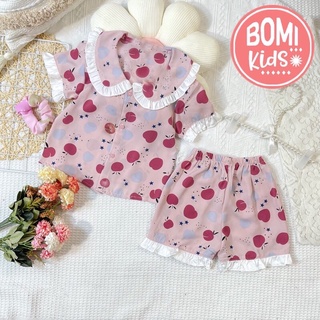 [ 12KG - 31KG] Đồ Bộ Bé Gái Mặc Nhà Pijama Lụa Mango Cộc Tay Cho Bé - Chất Vải Lụa mềm Mịn_BM20