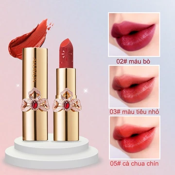 son môi chống nước chống khô môi lâu trôi bóng ẩm Son Thỏi Màu Lì Lipstick không dễ phai Son bóng 6 màu 3.8g DS507