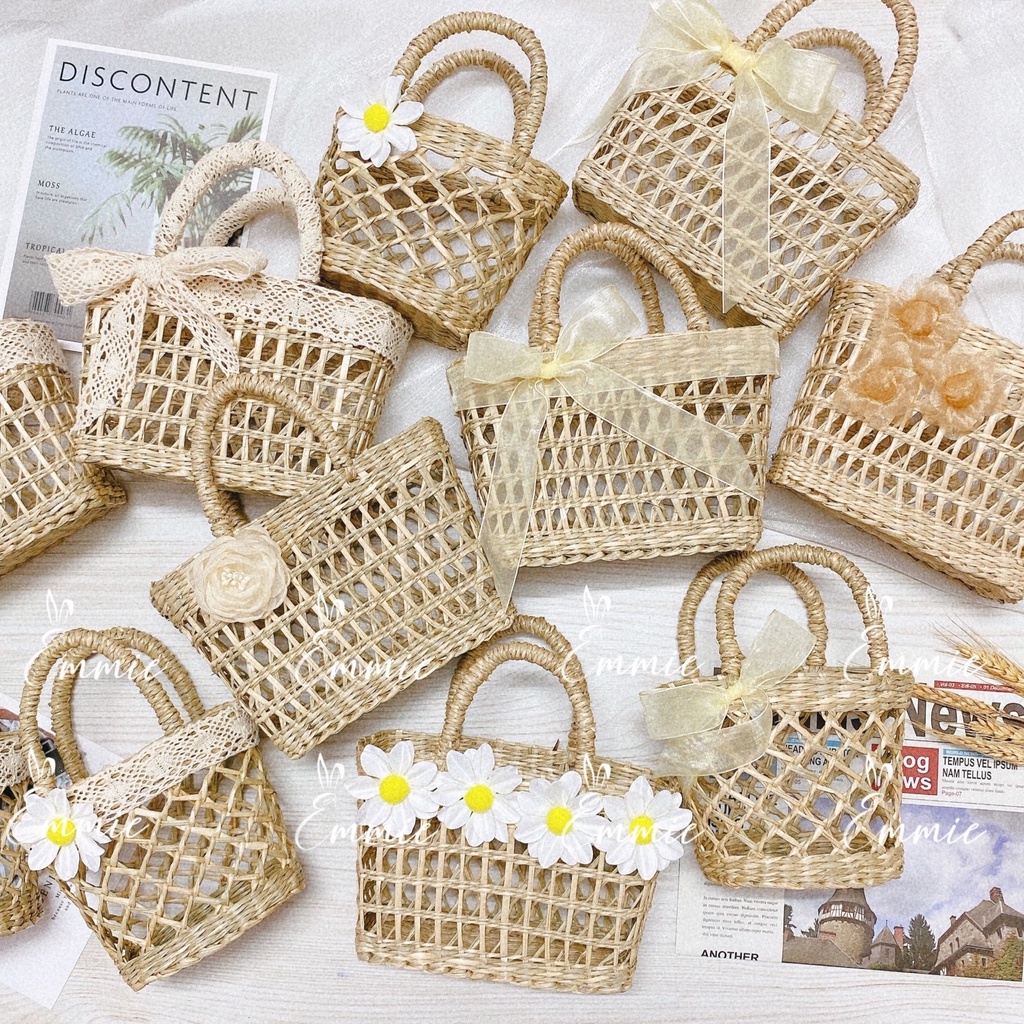 [FREESHIP-SHIP HOẢ TỐC]Túi Cói MINI VINTAGE Phụ Kiện CHỤP ẢNH, Đi Du Lịch, Đi Biển - 1