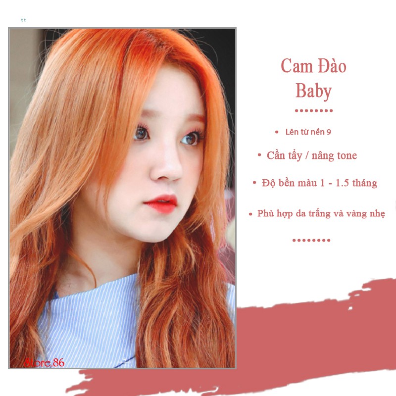 Thuốc nhuộm tóc màu Cam Đào – Orange Peach 100ml màu nhuộm lên chuẩn tone