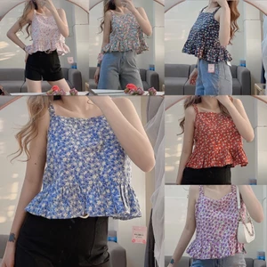 ÁO HOA HAI DÂY HOA NHÍ - ÁO BABYDOLL HOA - ÁO CROPTOP - MÈO IN DA HOUSE