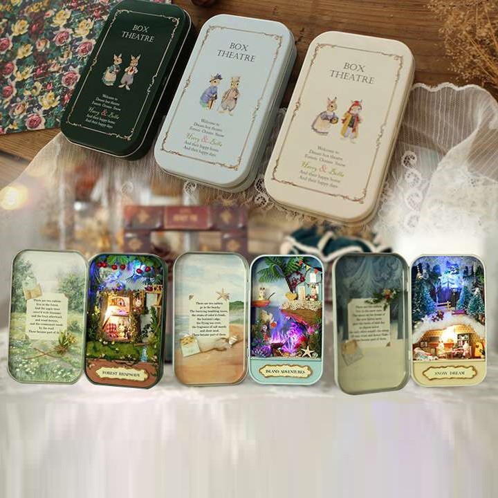 Đồ Chơi Lắp Ráp Bằng Gỗ 3D Mô Hình Nhà Tí Hon Cute Room Box Theatre