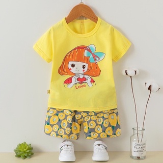 Bộ cộc xuất hàn bé gái size đại, bộ cộc chui đầu bé gái công chúa, elsa, gấu dâu hình dễ thương, bộ cotton chất mát