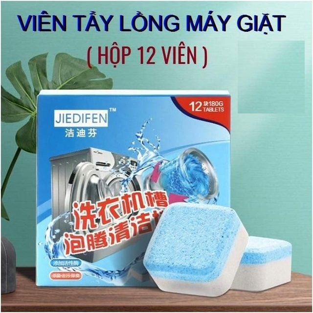 Viên tẩy lồng vệ sinh máy giặt, hộp 12 viên