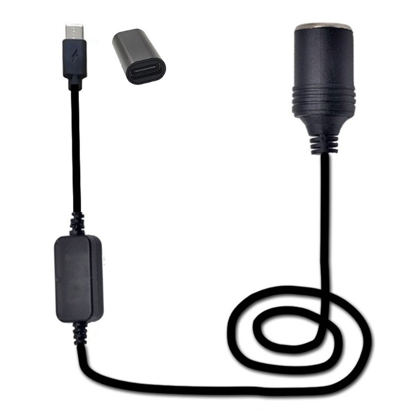 Cáp nguồn USB C PD Nữ Type C Nam đến 12V có màn hình điện áp