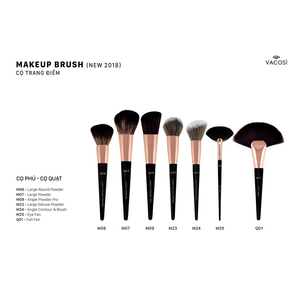 Cọ Quạt Phủ Phấn và Tạo Highlight Gò Má Chuyên Dụng Cho MakeUp Artist Vacosi Eye Fan Brush