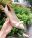 Giày cao gót bít mũi nữ 5 phân mũi nhọn Annmodels thời trang công sở phối nơ xinh_A026NL
