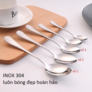 Combo 5 Chiếc Thìa INOX 304 (Muỗng) Size 18.5 cm Đẹp Sang Xịn Mịn Không Vết Xước Muỗng Ăn Cơm-Phở