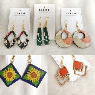 Khuyên tai/Bông tai gỗ Vintage LINDO - Bông tai đi biển, du lịch, đi chơi