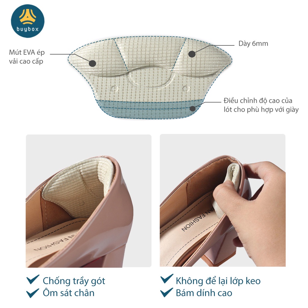 Mô tả Lót giày bảo vệ gót sau dày 6mm giảm size giày, chất liệu cao cấp giúp êm chân - buybox - BBPK230 - 7