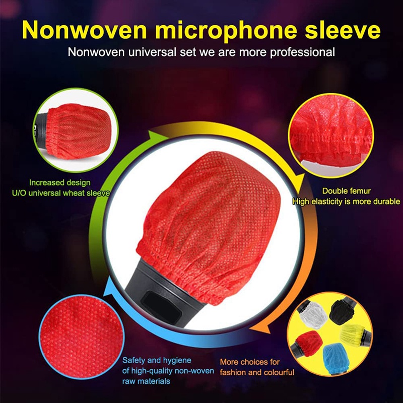 200 Chiếc Vỏ Micro Dùng Một Lần, Kính Chắn Gió Micro Cầm Tay Cho Phòng Thu KTV Karaoke (Màu Hỗn Hợp)
