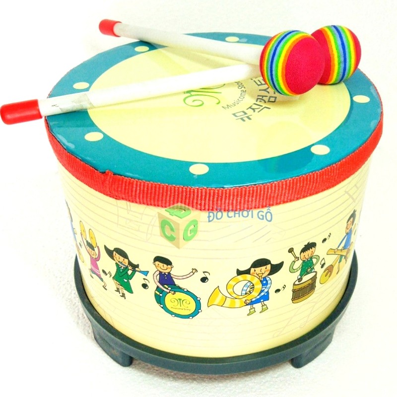 Ảnh Đồ Chơi Gỗ S-Kids, Bộ Trống Gỗ Mặt Simili Cho Bé. 1