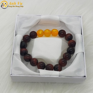 Vòng tay mắt hổ đỏ thân tý thìn đã khai quang - cho người mệnh hỏa, thổ - may mắn tài lộc