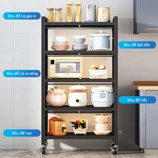 GSlife Kệ Để Đồ 70/80/100cm-Kệ Nhà Bếp Đa Năng Thông Minh Kệ Lò Vi Sóng Có Tủ Thép Carbon