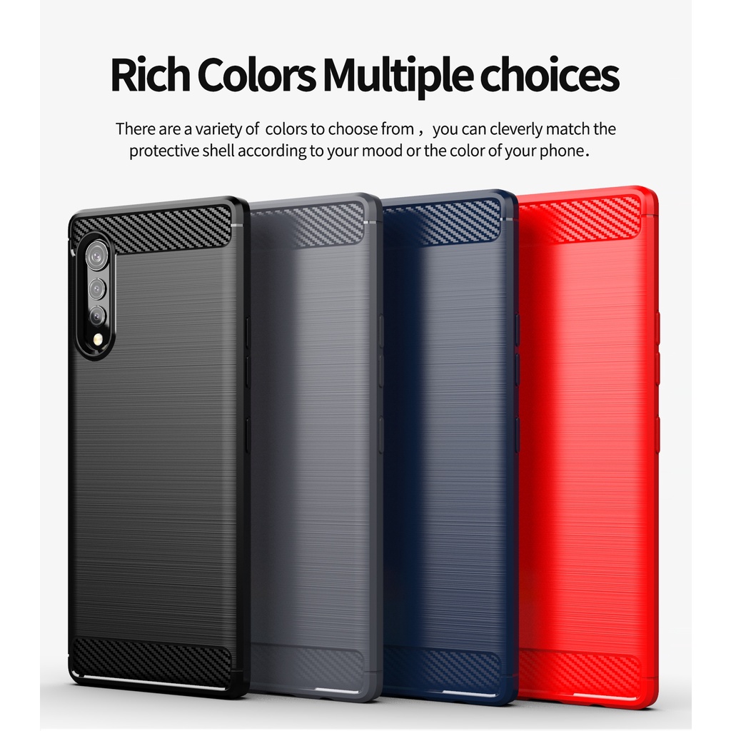 Sọc chải sợi Carbon LG VELVET 5G G9 Vỏ điện thoại tpu silicon mềm Vỏ bảo vệ chống sốc